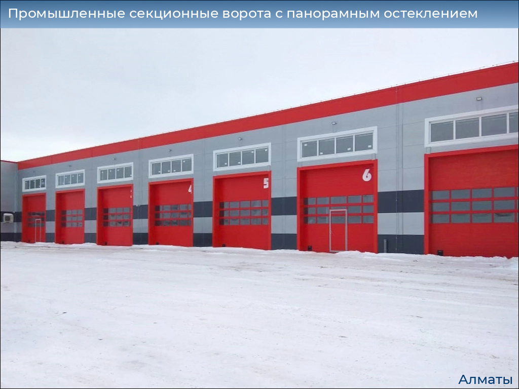 Промышленные секционные ворота с панорамным остеклением, 
