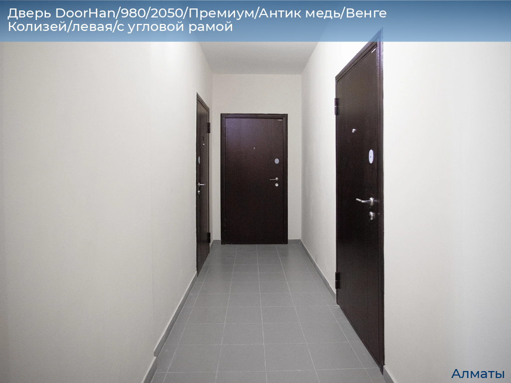 Дверь DoorHan/980/2050/Премиум/Антик медь/Венге Колизей/левая/с угловой рамой, almatyi.doorhan.ru