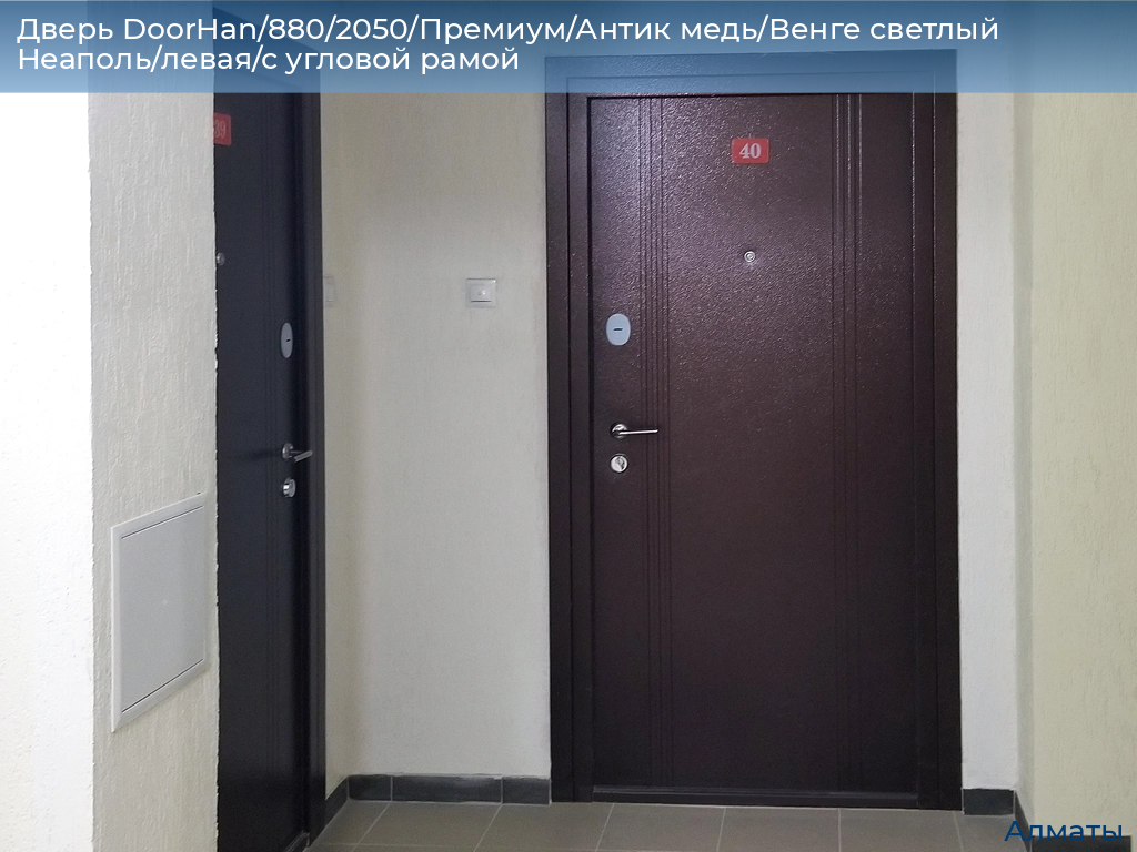 Дверь DoorHan/880/2050/Премиум/Антик медь/Венге светлый Неаполь/левая/с угловой рамой, almatyi.doorhan.ru