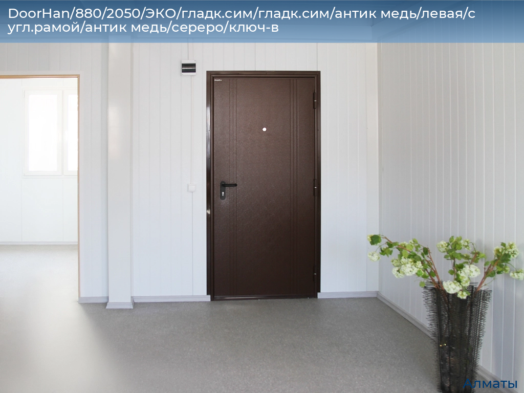 DoorHan/880/2050/ЭКО/гладк.сим/гладк.сим/антик медь/левая/с угл.рамой/антик медь/сереро/ключ-в, almatyi.doorhan.ru