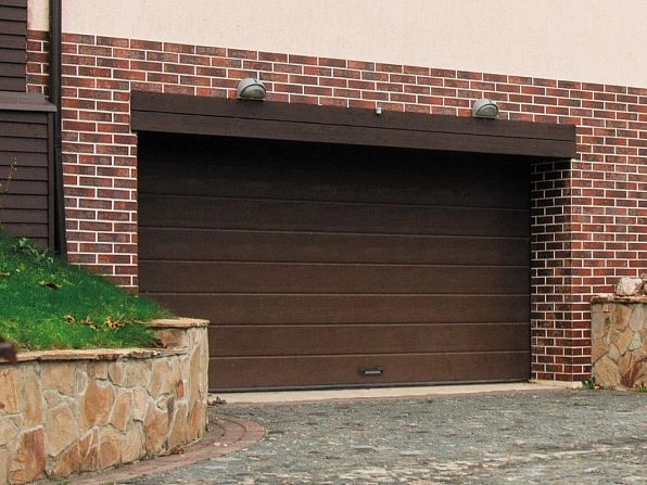 Cекционные ворота 3500х2600 мм коричнево-красные DoorHan RSD02, almatyi.doorhan.ru