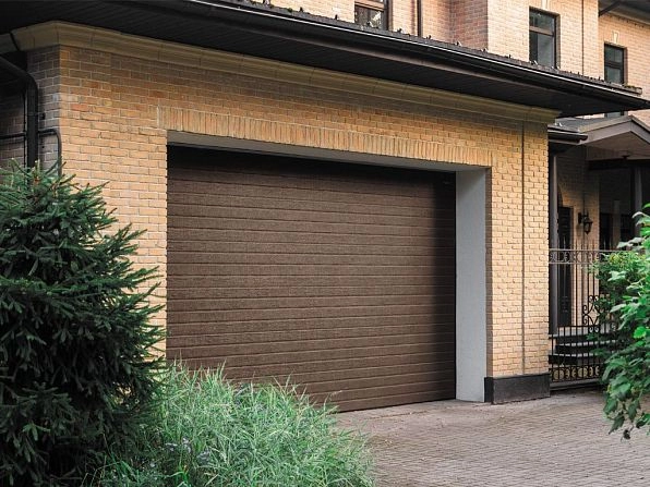 Cекционные ворота 3500х2600 мм коричнево-красные DoorHan RSD02, almatyi.doorhan.ru